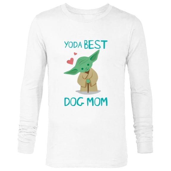 Star Wars Yoda Best Dog Mom Yoda Chibi Portrait Family- Long Sleeve T-Shirt for Men - Customized-White