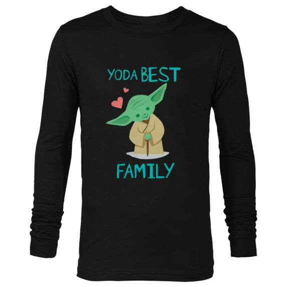 Star Wars Yoda Best Family Yoda Chibi Portrait- Long Sleeve T-Shirt for Men - Customized-Black