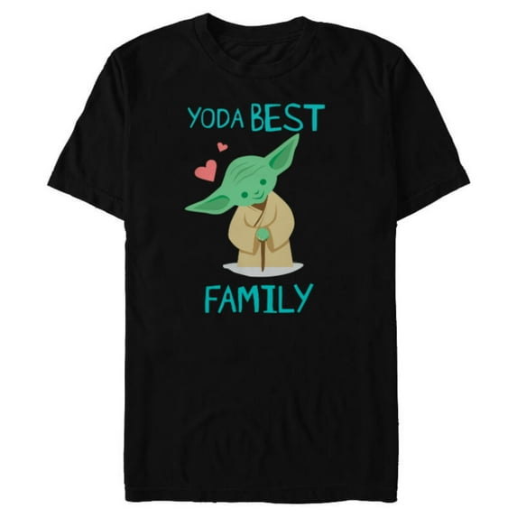 Star Wars Yoda Best Family Yoda Chibi Portrait- Short Sleeve Blended T-Shirt for Adults - Customized-Black