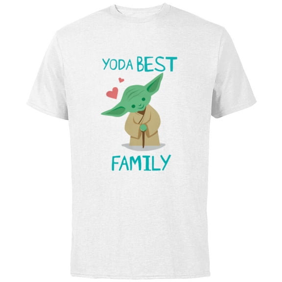Star Wars Yoda Best Family Yoda Chibi Portrait- Short Sleeve Cotton T-Shirt for Adults - Customized-White