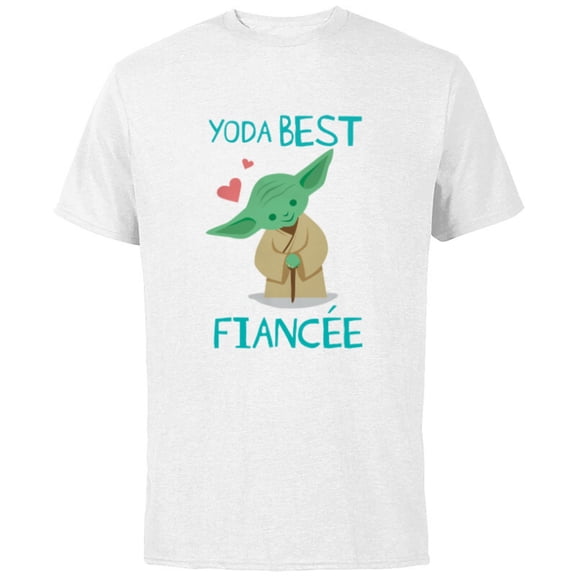 Star Wars Yoda Best Fiancée Yoda Chibi Portrait Family- Short Sleeve Cotton T-Shirt for Adults - Customized-White