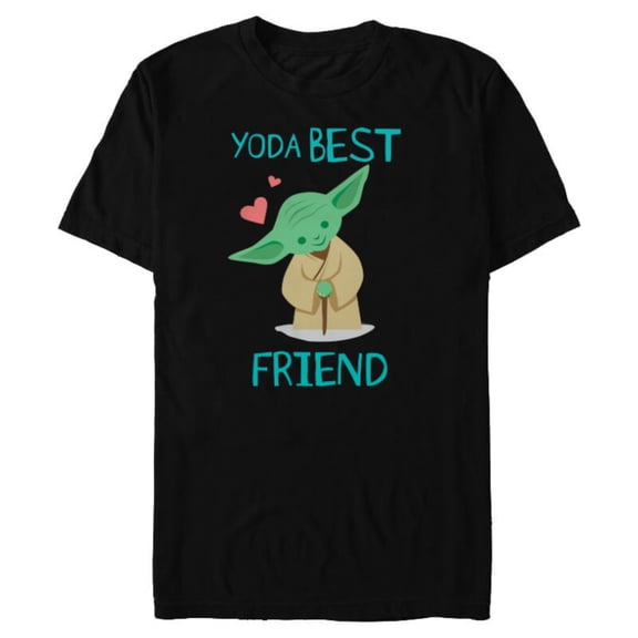Star Wars Yoda Best Friend Yoda Chibi Portrait Birthday Gift- Short Sleeve Blended T-Shirt for Adults - Customized-Black