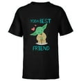 thumbnail image 1 of Star Wars Yoda Best Friend Yoda Chibi Portrait Birthday Gift- Short Sleeve T-Shirt for Kids - Customized-Black, 1 of 5