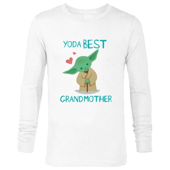 Star Wars Yoda Best Grandmother Chibi Portrait Mother’s Day - Long Sleeve T-Shirt for Men - Customized-White