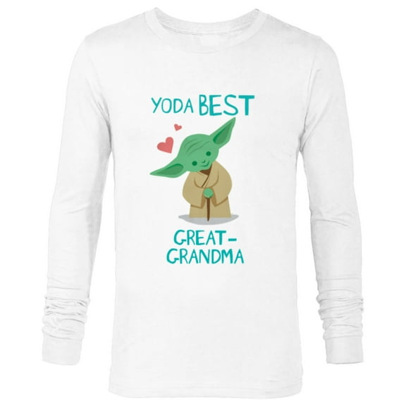 Star Wars Yoda Best Great-Grandma Yoda Chibi Mother’s Day - Long Sleeve T-Shirt for Men - Customized-White