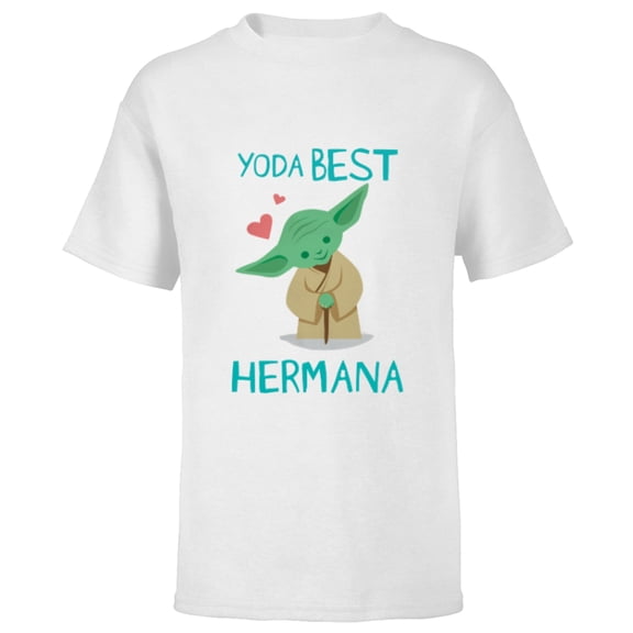 Star Wars Yoda Best Hermana Yoda Chibi Familia Spanish- Short Sleeve T-Shirt for Kids - Customized-White
