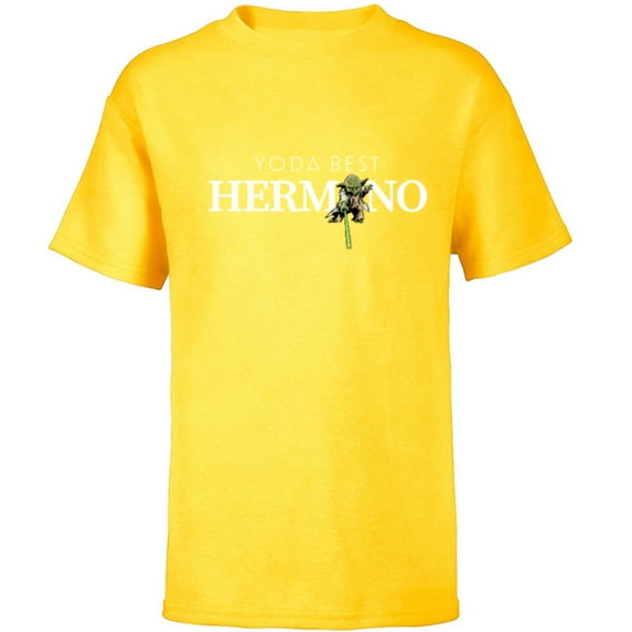 Star Wars Yoda Best Hermano Lightsaber Gift Familia Spanish- Short Sleeve T-Shirt for Kids - Customized-Yellow