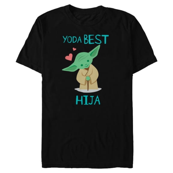 Star Wars Yoda Best Hija Yoda Chibi Portrait Familia Spanish- Short Sleeve Blended T-Shirt for Adults - Customized-Black