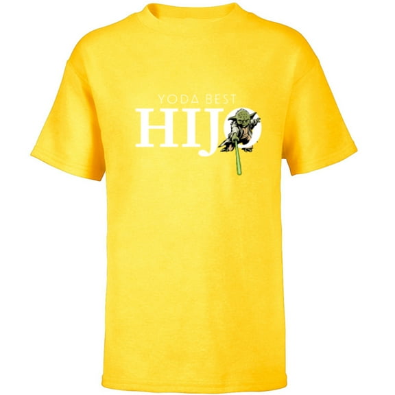 Star Wars Yoda Best Hijo Lightsaber Gift Familia Spanish- Short Sleeve T-Shirt for Kids - Customized-Yellow