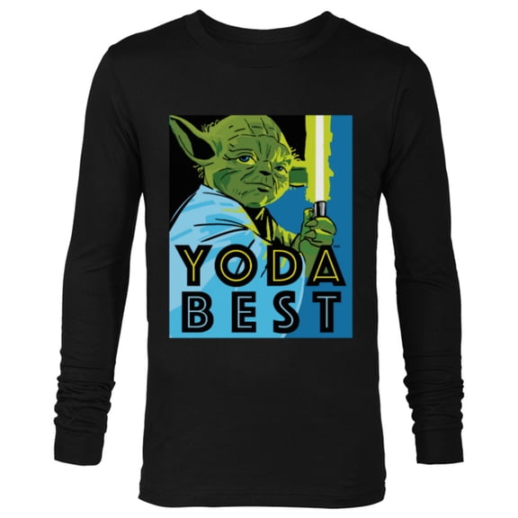 Star Wars Yoda Best Jedi Master with Lightsaber - Long Sleeve T-Shirt for Men - Customized-Black