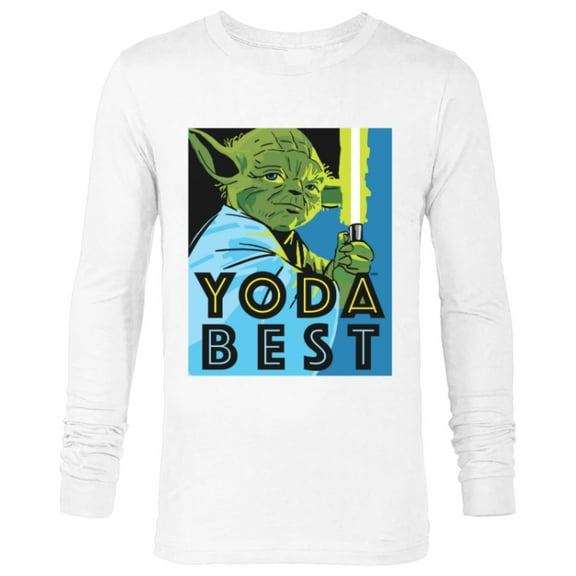 Star Wars Yoda Best Jedi Master with Lightsaber - Long Sleeve T-Shirt for Men - Customized-White