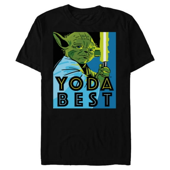 Star Wars Yoda Best Jedi Master with Lightsaber - Short Sleeve Blended T-Shirt for Adults - Customized-Black