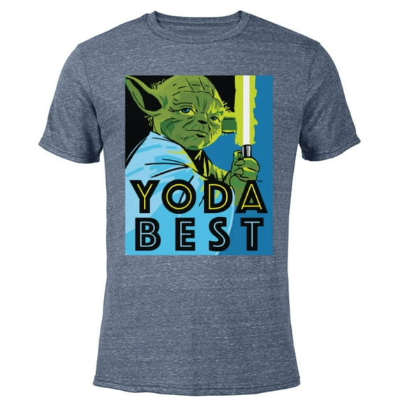 Star Wars Yoda Best Jedi Master with Lightsaber - Short Sleeve Blended T-Shirt for Adults - Customized-Navy Heather