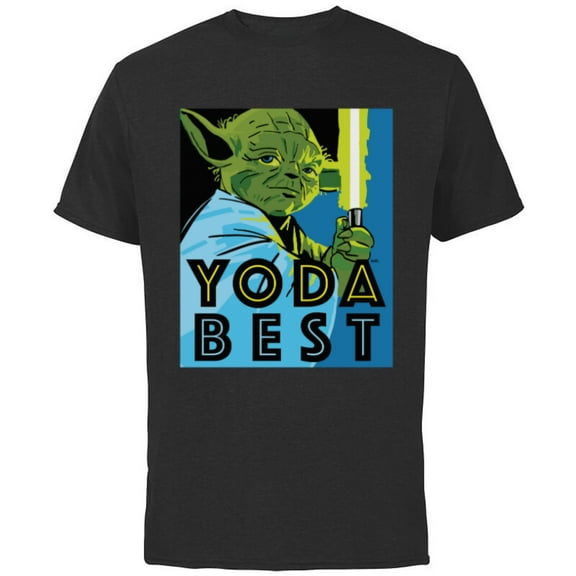 Star Wars Yoda Best Jedi Master with Lightsaber - Short Sleeve Cotton T-Shirt for Adults - Customized-Black