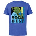 thumbnail image 1 of Star Wars Yoda Best Jedi Master with Lightsaber - Short Sleeve Cotton T-Shirt for Adults - Customized-Royal Heather, 1 of 5