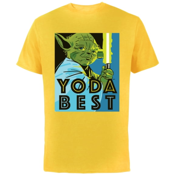 Star Wars Yoda Best Jedi Master with Lightsaber - Short Sleeve Cotton T-Shirt for Adults - Customized-Yellow