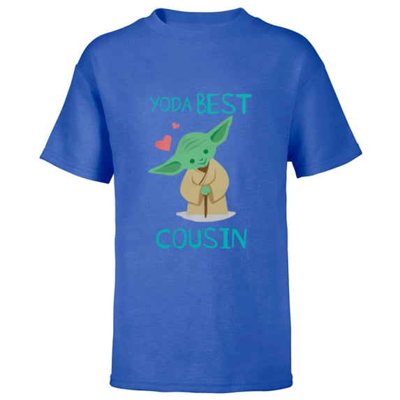Star Wars Yoda Best Cousin Yoda Chibi Portrait Family- Short Sleeve T-Shirt for Kids - Customized-Royal