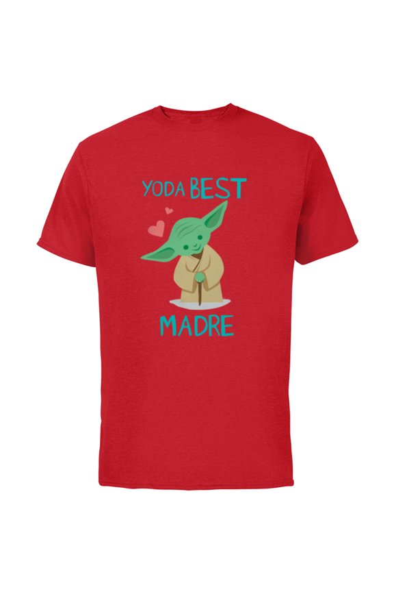 Yoda Best Madre Yoda Chibi Portrait Día de la Madre - Short Sleeve Cotton T-Shirt for Adults - Customized-Red
