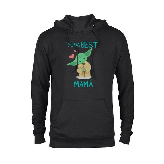 Star Wars Yoda Best Mamá Yoda Chibi Portrait Día de la Madre - Pullover Hoodie for Adults - Customized-Black