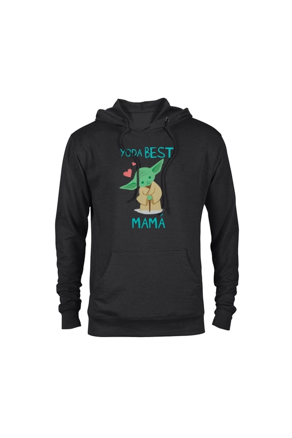 Yoda Best Mamá Yoda Chibi Portrait Día de la Madre - Pullover Hoodie for Adults - Customized-Black