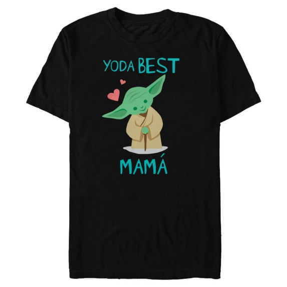 Star Wars Yoda Best Mamá Yoda Chibi Portrait Día de la Madre - Short Sleeve Blended T-Shirt for Adults - Customized-Black