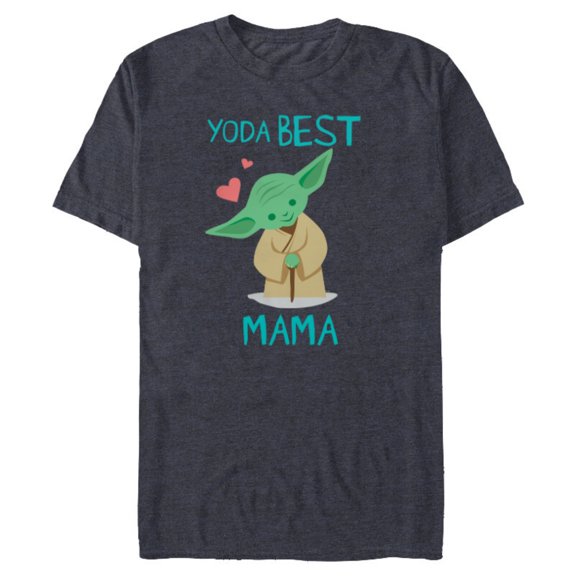 Star Wars Yoda Best Mama Yoda Chibi Portrait Mother’s Day - Short Sleeve Blended T-Shirt for Adults - Customized-Navy Heather