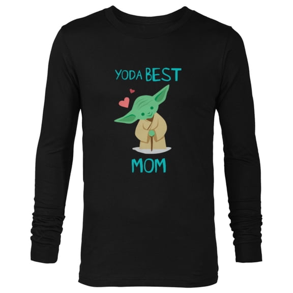 Star Wars Yoda Best Mom Hearts Mother's Day - Long Sleeve T-Shirt for Men - Customized-Black