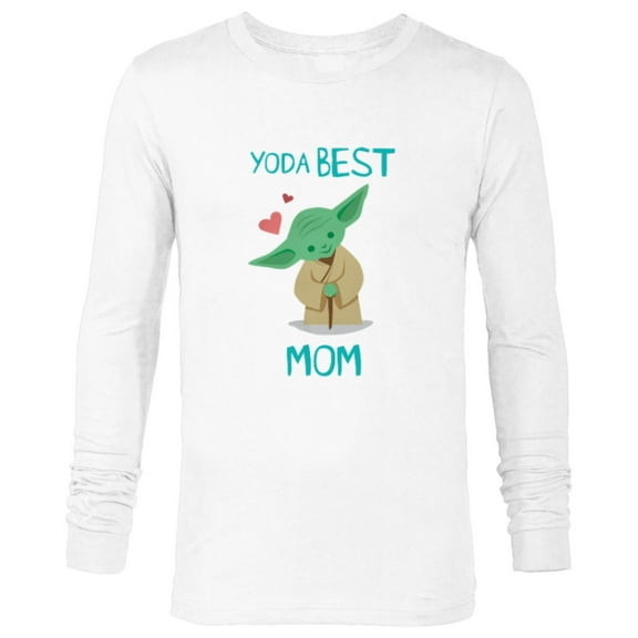 Star Wars Yoda Best Mom Hearts Mother's Day - Long Sleeve T-Shirt for Men - Customized-White
