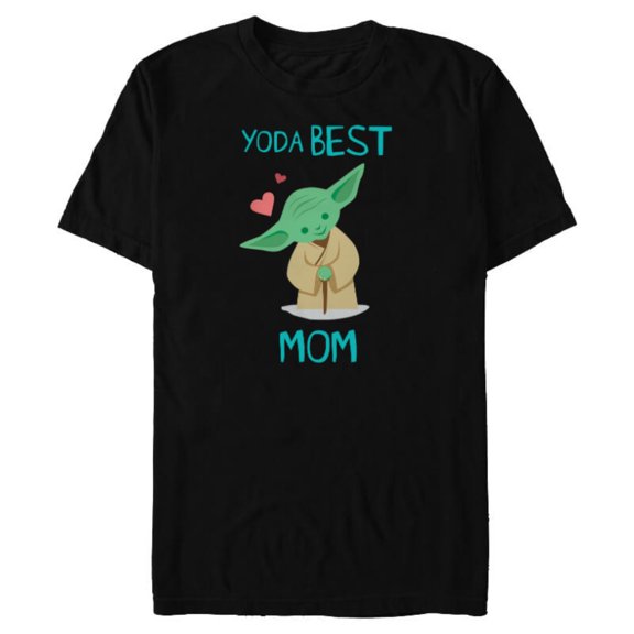 Star Wars Yoda Best Mom Hearts Mother's Day - Short Sleeve Blended T-Shirt for Adults - Customized-Black