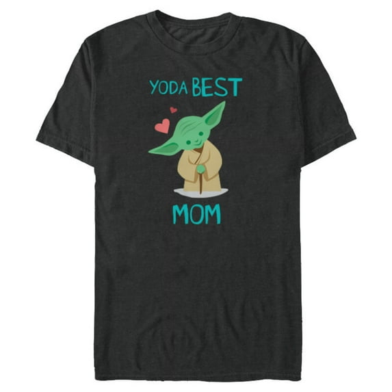 Star Wars Yoda Best Mom Hearts Mother's Day - Short Sleeve Blended T-Shirt for Adults - Customized-Dark Heather