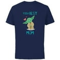 thumbnail image 1 of Star Wars Yoda Best Mom Hearts Mother's Day - Short Sleeve Cotton T-Shirt for Adults - Customized-Navy, 1 of 5