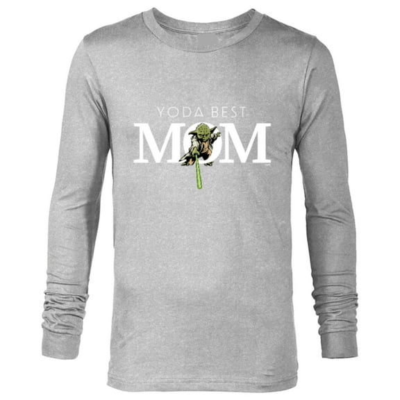 Star Wars Yoda Best Mom Lightsaber Mother’s Day Gift - Long Sleeve T-Shirt for Men - Customized-Athletic Heather