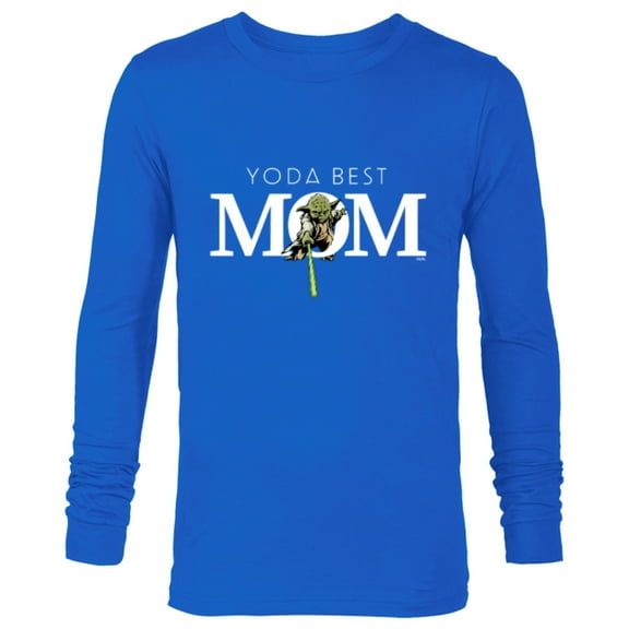 Star Wars Yoda Best Mom Lightsaber Mother’s Day Gift - Long Sleeve T-Shirt for Men - Customized-Navy