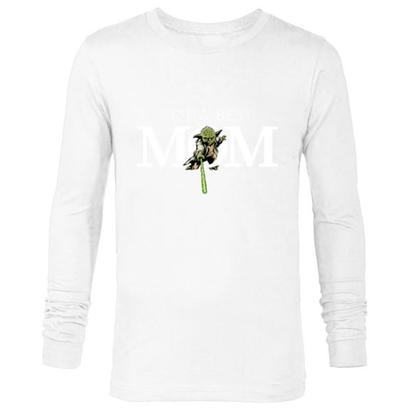 Star Wars Yoda Best Mom Lightsaber Mother’s Day Gift - Long Sleeve T-Shirt for Men - Customized-White