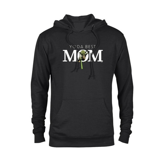 Star Wars Yoda Best Mom Lightsaber Mother’s Day Gift - Pullover Hoodie for Adults - Customized-Black