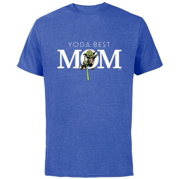 Star Wars Yoda Best Mom Lightsaber Mother’s Day Gift - Short Sleeve Cotton T-Shirt for Adults - Customized-Royal Heather