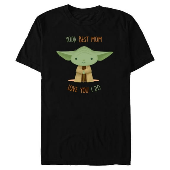 Star Wars Yoda Best Mom Love You I Do - Short Sleeve Blended T-Shirt for Adults - Customized-Black