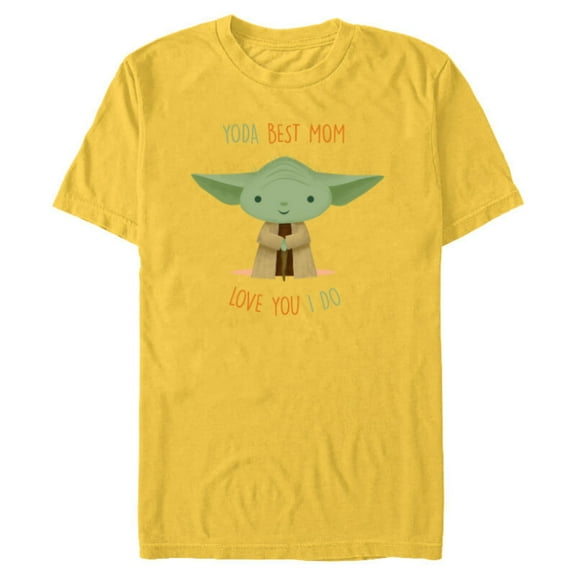 Star Wars Yoda Best Mom Love You I Do - Short Sleeve Blended T-Shirt for Adults - Customized-Yellow