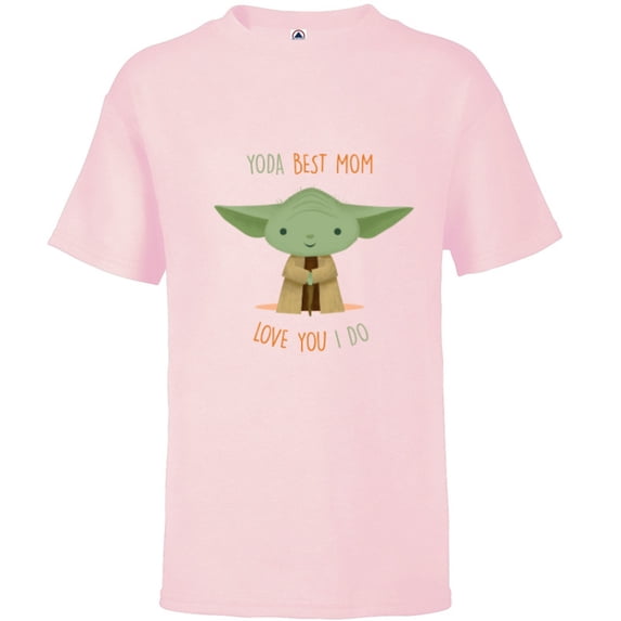 Star Wars Yoda Best Mom Love You I Do - Short Sleeve T-Shirt for Kids - Customized-Soft Pink
