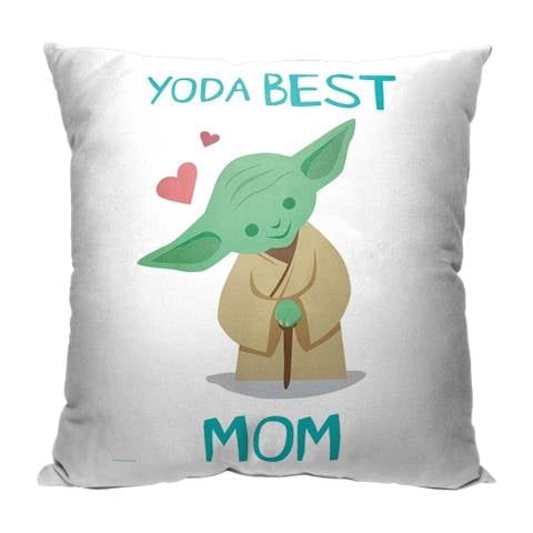 Star Wars Yoda Best Mom Lucasfilms Pillow, 18 x 18 inches
