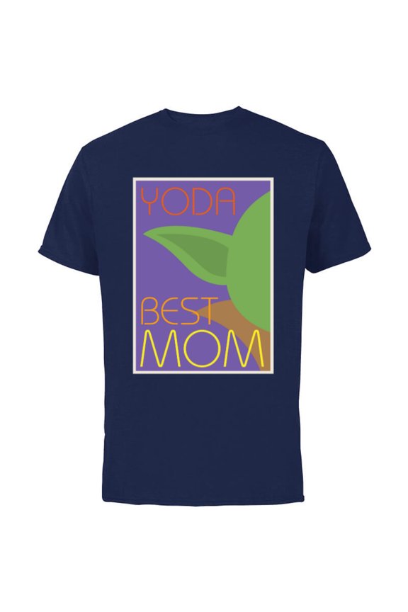 Yoda Best Mom Mother's Day - Short Sleeve Cotton T-Shirt for Adults - Customized-Navy