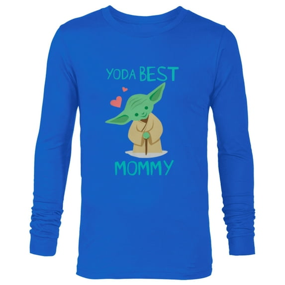 Star Wars Yoda Best Mommy Yoda Chibi Portrait Mother’s Day - Long Sleeve T-Shirt for Men - Customized-Navy