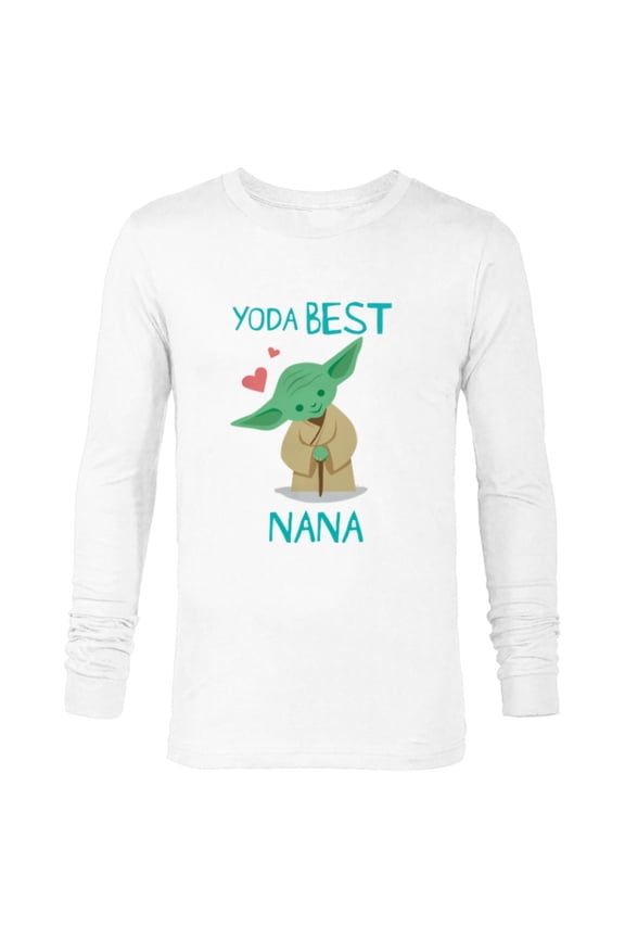 Yoda Best Nana Yoda Chibi Portrait Mother’s Day - Long Sleeve T-Shirt for Men - Customized-White