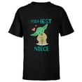 thumbnail image 1 of Star Wars Yoda Best Niece Yoda Chibi Portrait Family- Short Sleeve T-Shirt for Kids - Customized-Black, 1 of 5