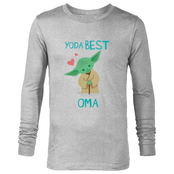 Star Wars Yoda Best Oma Yoda Chibi Portrait Mother’s Day - Long Sleeve T-Shirt for Men - Customized-Athletic Heather