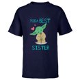thumbnail image 1 of Star Wars Yoda Best Sister Yoda Chibi Portrait Family- Short Sleeve T-Shirt for Kids - Customized-Navy, 1 of 5