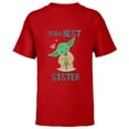 thumbnail image 1 of Star Wars Yoda Best Sister Yoda Chibi Portrait Family- Short Sleeve T-Shirt for Kids - Customized-Red, 1 of 5
