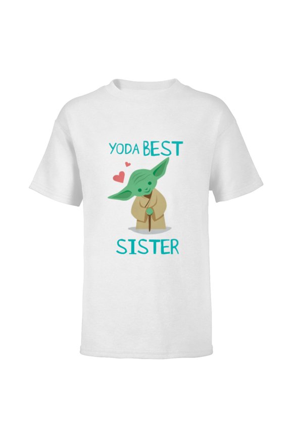 Yoda Best Sister Yoda Chibi Portrait Family- Short Sleeve T-Shirt for Kids - Customized-White