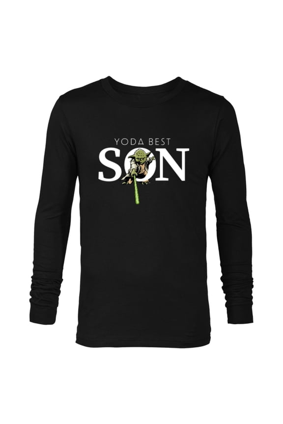 Yoda Best Son Lightsaber Gift for Family- Long Sleeve T-Shirt for Men - Customized-Black