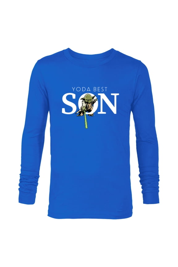 Yoda Best Son Lightsaber Gift for Family- Long Sleeve T-Shirt for Men - Customized-Navy